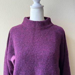 COS Men’s Chunky Half Turtleneck Wool Knitted Sweater Pullover Burgundy M